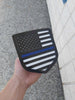 American Flag Badge by Ikonic Badges- Fits 2009-2018 Dodge® Ram® Tailgate - Black on White with a Thin Blue Line