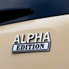 Alpha Edition Badge - Brushed Silver and Gloss Black - Tape Backing