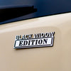 Black Widow Edition Badge - Brushed Silver and Gloss Black - Tape Backing