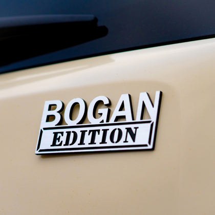 BOGAN Edition Badge - Brushed Silver and Gloss Black - Tape Backing