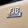 FJB Edition Badge - Brushed Silver and Gloss Black - Tape Backing