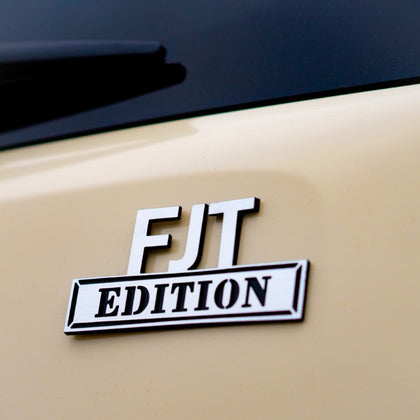 FJT Edition Badge - Brushed Silver and Gloss Black - Tape Backing