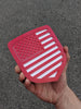 American Flag Badge by Ikonic Badges- Fits 2009-2012 Dodge® Ram® Grille - 1500, 2500, 3500 - Red on White