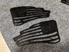 Tattered Flag Fender Badges by Ikonic Badges- Pair - Universal Fit - Black