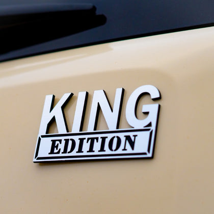 King Edition Badge - Brushed Silver and Gloss Black - Tape Backing