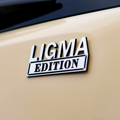 Ligma Edition Badge - Brushed Silver and Gloss Black - Tape Backing