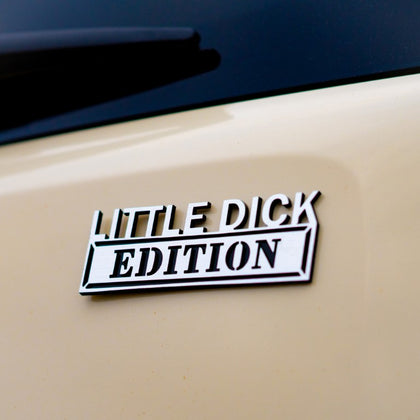 Little Dick Edition Badge - Brushed Silver and Gloss Black - Tape Backing