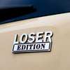 Loser Edition Badge - Brushed Silver and Gloss Black - Tape Backing