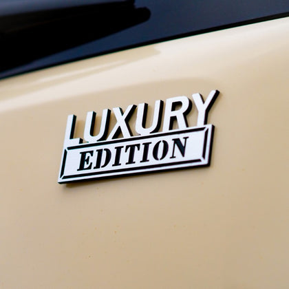 Luxury Edition Badge - Brushed Silver and Gloss Black - Tape Backing