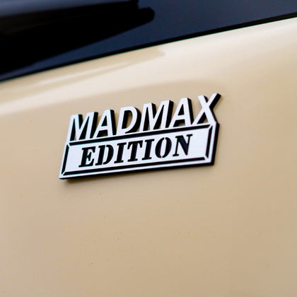 Madmax Edition Badge - Brushed Silver and Gloss Black - Tape Backing