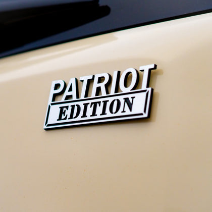 Patriot Edition Badge - Brushed Silver and Gloss Black - Tape Backing
