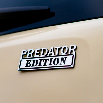 Predator Edition Badge - Brushed Silver and Gloss Black - Tape Backing