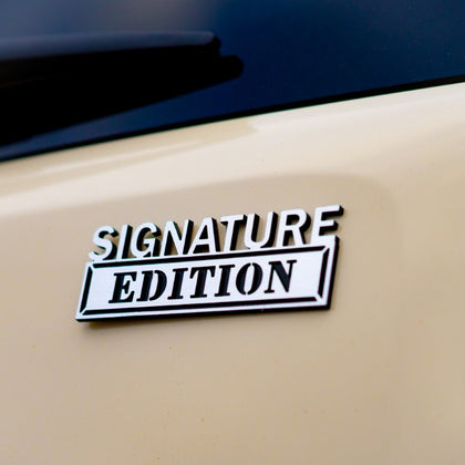 Signature Edition Badge - Brushed Silver and Gloss Black - Tape Backing