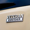 Veteran Edition Badge - Brushed Silver and Gloss Black - Tape Backing
