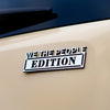 We The People Edition Badge - Brushed Silver and Gloss Black - Tape Backing