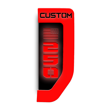 Fender Badge Replacements  by Main Event Emblems- American Flag 250 Illuminated - Fits 2017+ Ford Super Duty